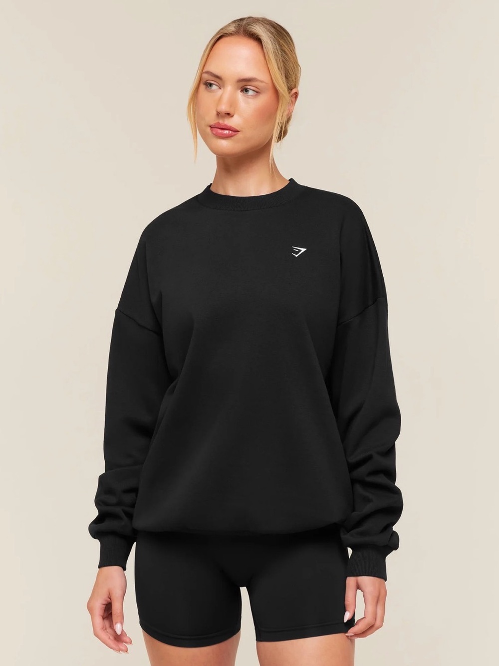 Gymshark Black Crewneck Sweatshirt with Small Logo